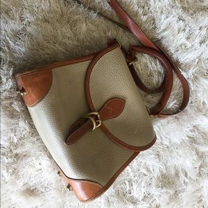 Cream and Brown Dooney and Bourke Vintage Handbag